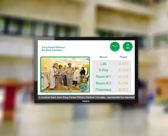 SEDCO's digital signage system at King Fahad Military Medical Complex